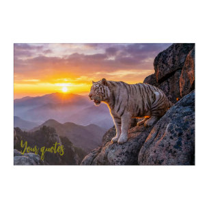 Majestic White Tiger Sunset Acrylic Print