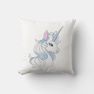Majestic White Unicorn profile pillow