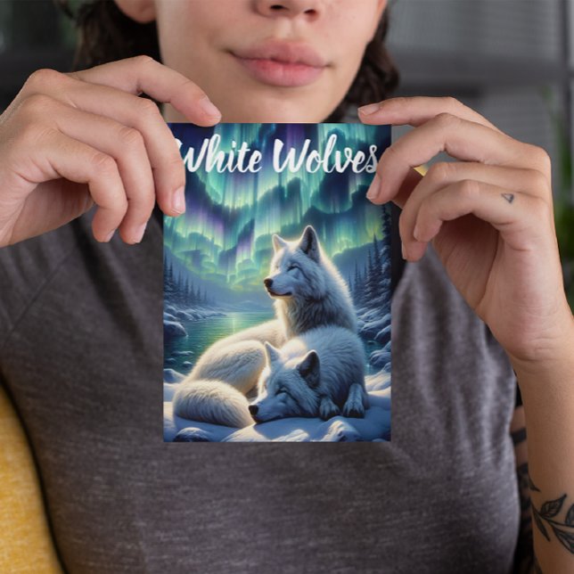 Majestic White Wolves in Snow Postcard (Creator Uploaded)