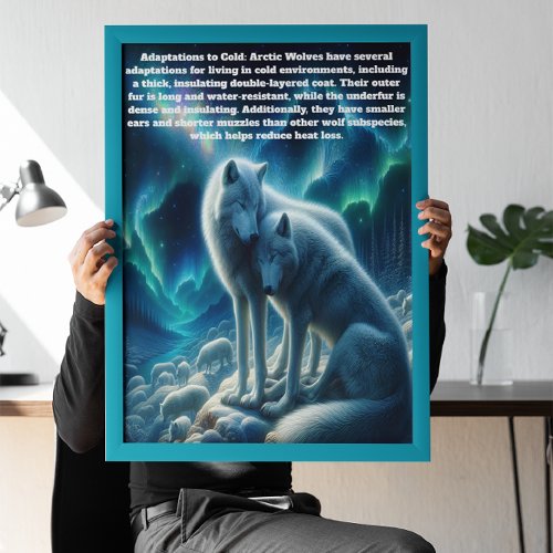 Majestic White Wolves Resting  Poster
