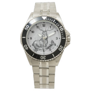Majestic Whitetail Deer Illustration Watch