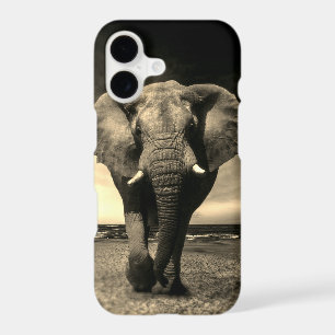 Majestic Wild Bull Elephant in Sepia iPhone 17 Case