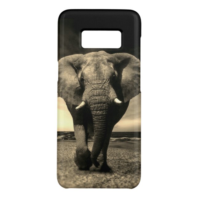 Majestic Wild Bull Elephant in Sepia Case-Mate Samsung Galaxy Case (Back)