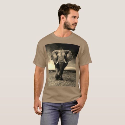 Majestic Wild Bull Elephant T_Shirt