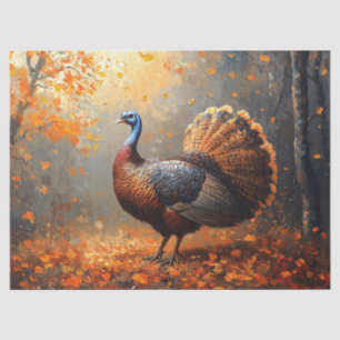 Majestic Wild Turkey in Autumn Forest Tissue Paper
