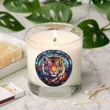 Majestic Wildcat Stained Glass Tiger 