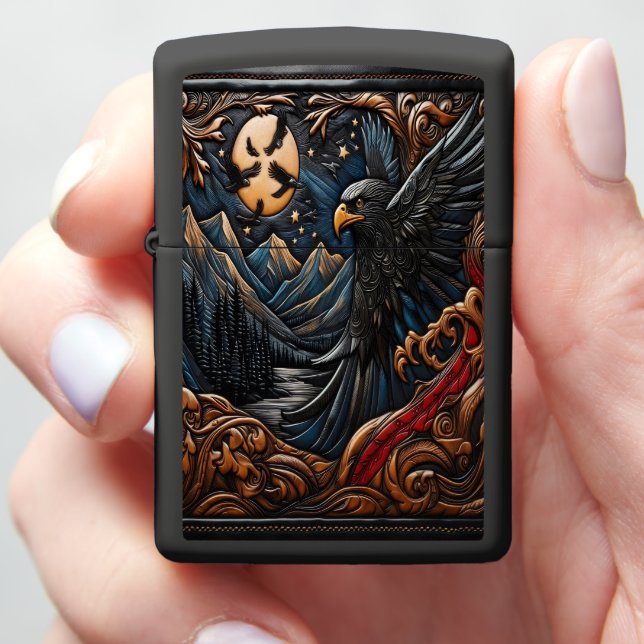 Majestic Wildlife Eagle Artwork Zippo Lighter (In Hand)