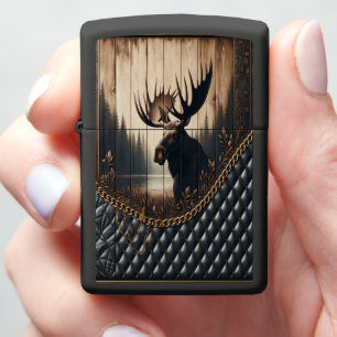 Majestic Wildlife Leather Art Rustic Charm Zippo Lighter