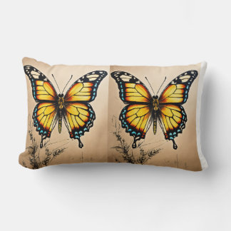 "Majestic Wings Butterfly Pillow" Lumbar Pillow