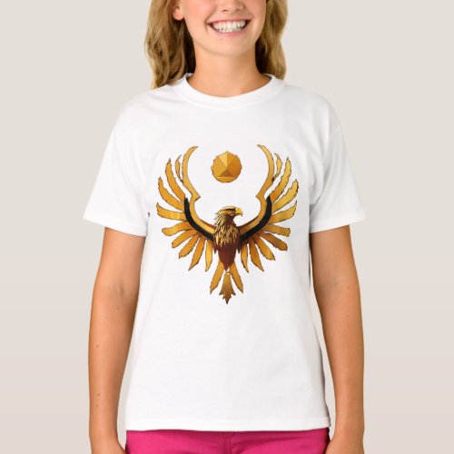 Majestic Wings Golden Eagle Tattoo Tee T_Shirt