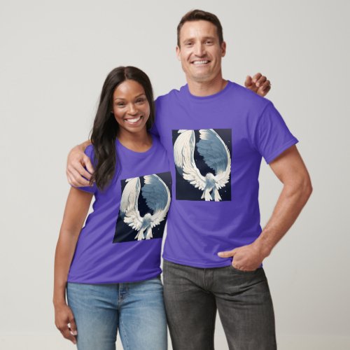 Majestic Wings Striking and Attractive Eagle Log T_Shirt