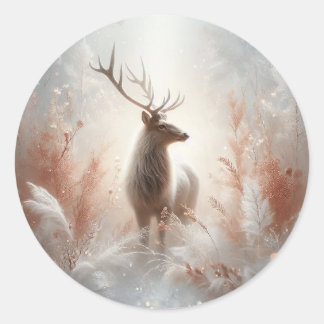 Majestic Winter Deer Sticker