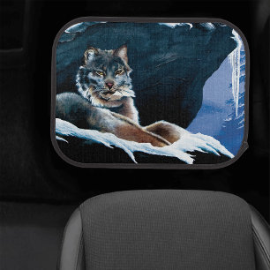 Majestic Winter Lynx Resting Snowy Mountain Car Floor Mat