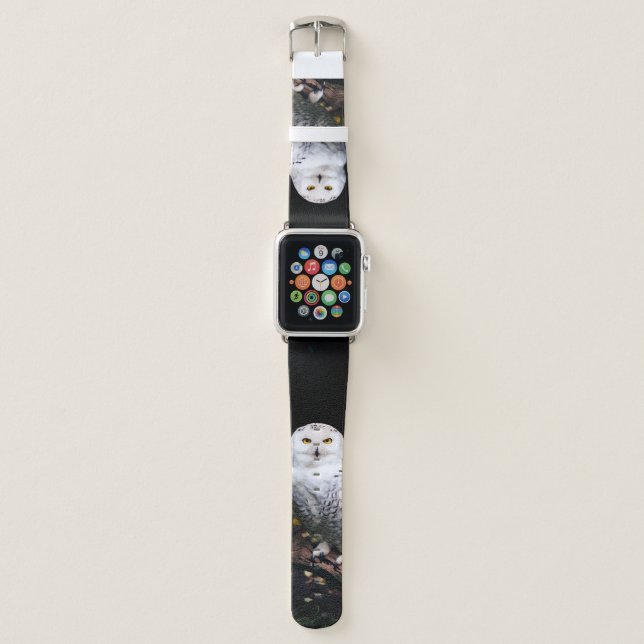 Majestic winter snowy owl apple watch band (Front)