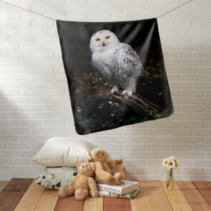 Majestic winter snowy owl baby blanket