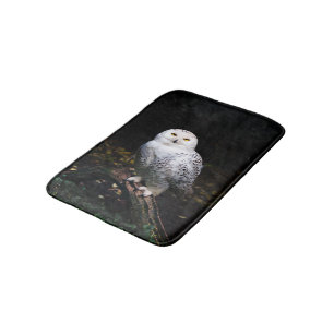 Majestic winter snowy owl bath mat