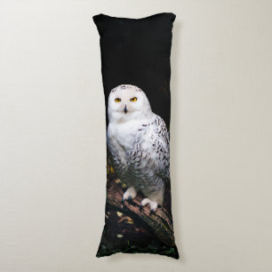 Majestic winter snowy owl body pillow