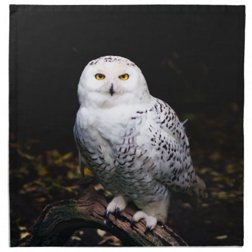 Majestic winter snowy owl cloth napkin