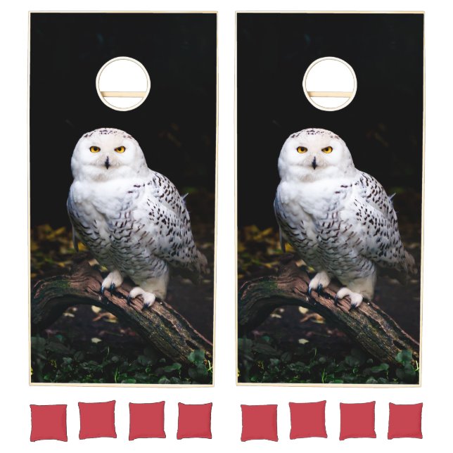 Majestic winter snowy owl cornhole set (Set)