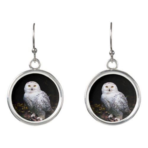 Majestic winter snowy owl earrings