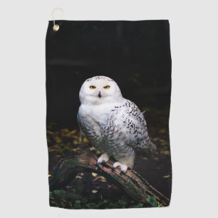 Majestic winter snowy owl golf towel