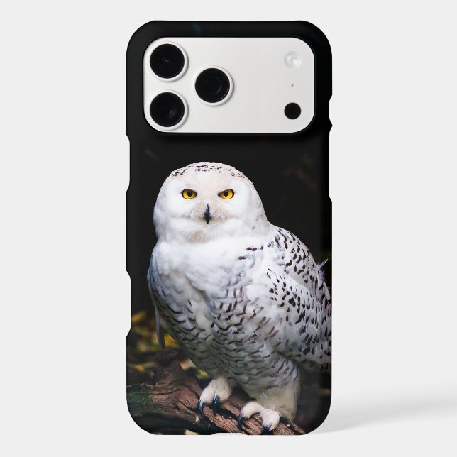 Majestic winter snowy owl iPhone case (Back)