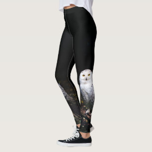 Majestic winter snowy owl leggings