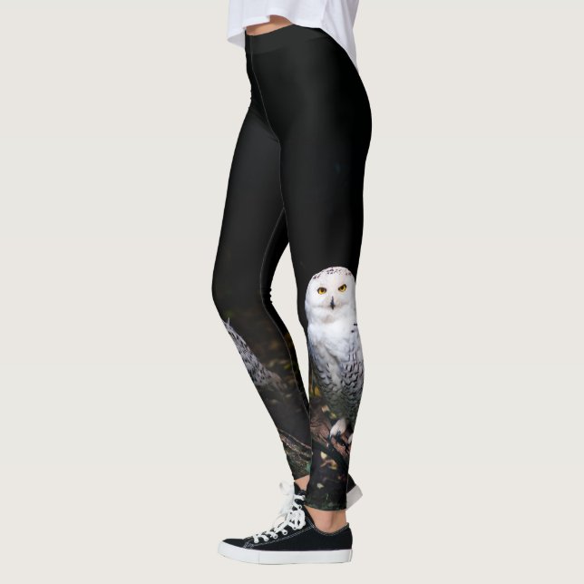 Majestic winter snowy owl leggings (Left)