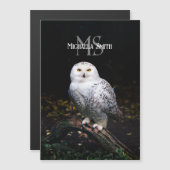 Majestic winter snowy owl monogram custom name (Front/Back)