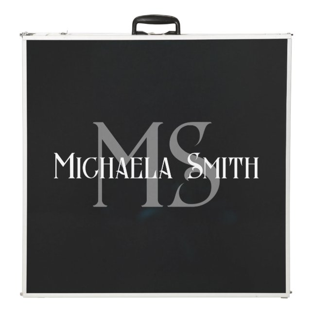 Majestic winter snowy owl monogram custom name beer pong table (Folded Back)