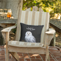 Majestic winter snowy owl monogram custom name