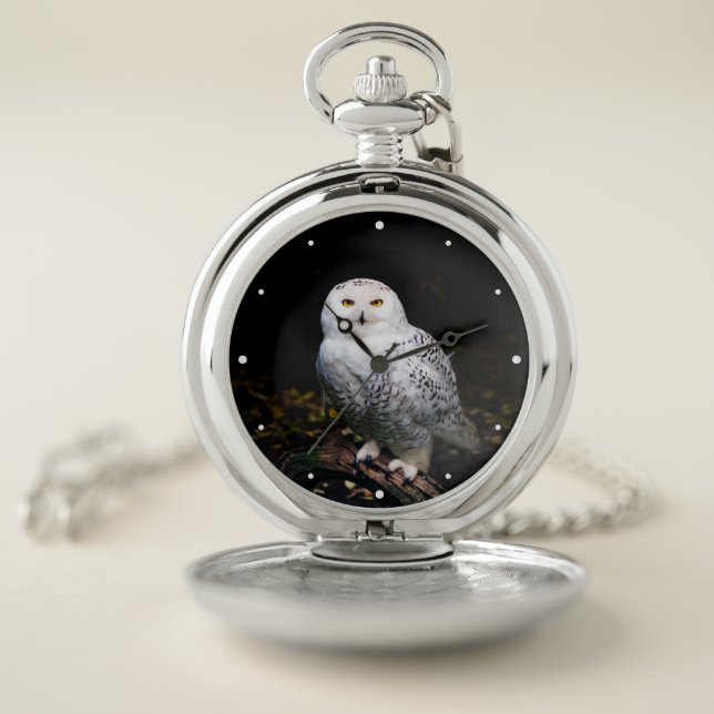 Majestic winter snowy owl pocket watch (Inside)