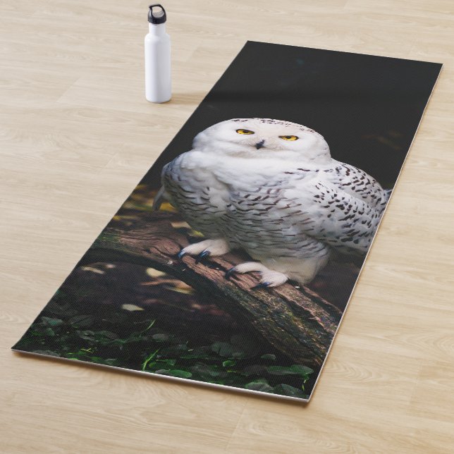 Majestic winter snowy owl yoga mat (In Situ)