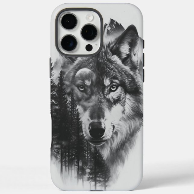 Majestic wolf amidst a misty forest at twilight Case-Mate iPhone case (Back)