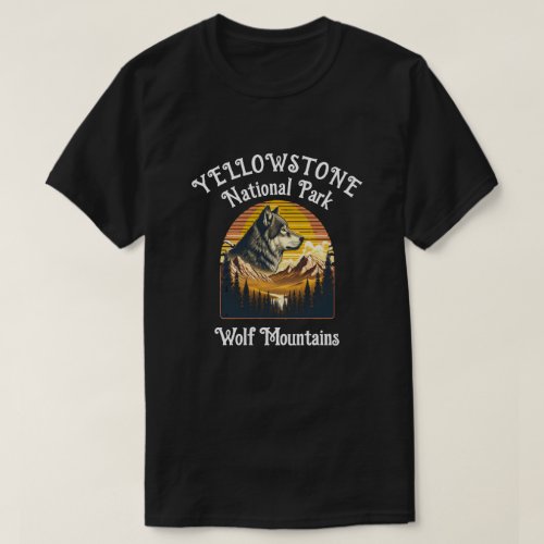 Majestic Wolf Amidst Mountain Peaks T_Shirt