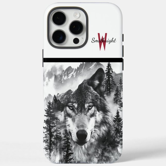 Majestic wolf emerging from misty forest at dawn Case-Mate iPhone case (Back)