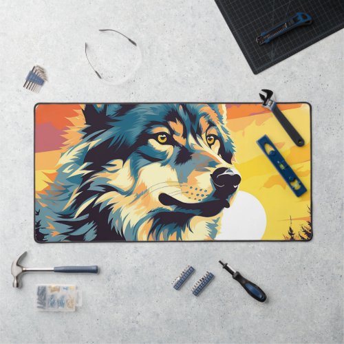 Majestic Wolf Impressionist Journey Desk Mat