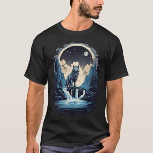 Majestic Wolf in the Moonlight T_Shirt