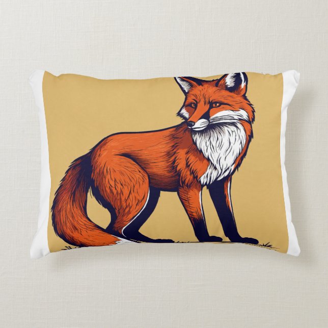 Majestic Wolf Logo Pillow Cover | Wild Animal Home (Front)