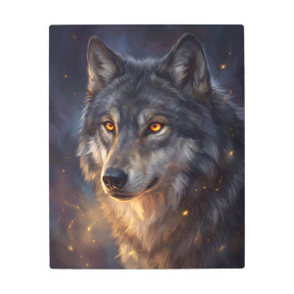 Majestic wolf  metal print
