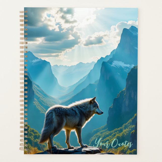 Majestic Wolf Mountain Art Planner (Front)