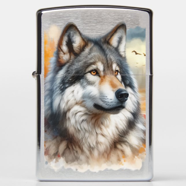 Majestic Wolf Nature’s Beauty Unleashed Zippo Lighter (Front)