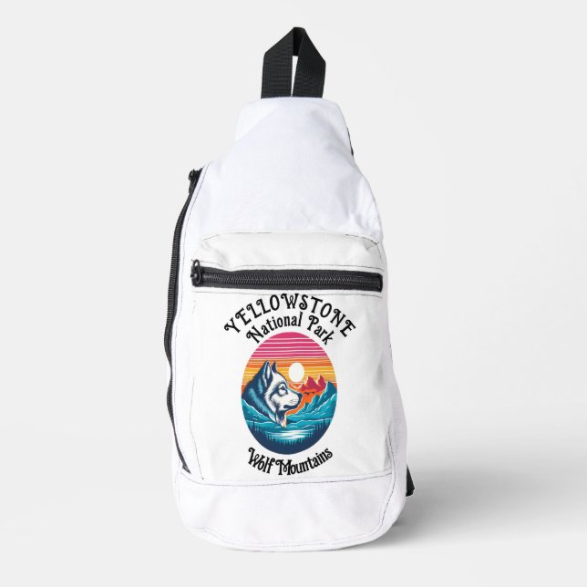 Majestic Wolf Of Yellowstone Sling Bag (Front)