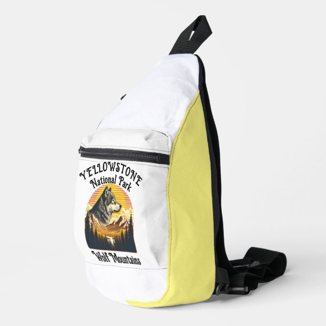 Majestic Wolf of Yellowstone Sling Bag (Right Corner)