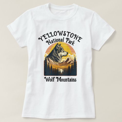 Majestic Wolf of Yellowstone T_Shirt