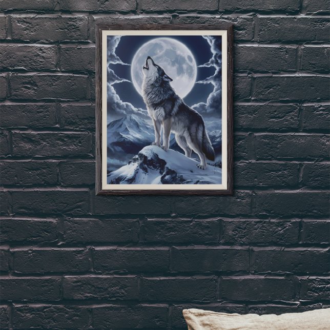 Majestic Wolf Over Snowy Peak Poster (Creator Uploaded)