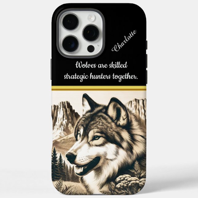Majestic wolf perched in serene mountain landscape Case-Mate iPhone case (Back)