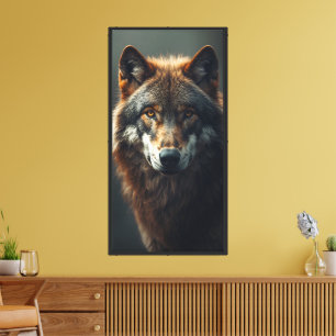 Majestic Wolf Portrait Strength & Royal Confidence Canvas Print