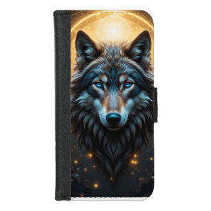 Majestic Wolf Portrait with Golden Aura iPhone 8/7 Wallet Case