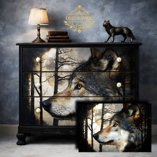 Majestic Wolf Profile Decoupage Tissue Paper
